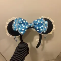 ディズニー ミニー イヤリングカチューシャ 水色