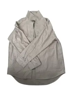 マ*マ様 ベージュ ボタン付きシャツ スタンドカラー