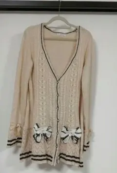 アクシーズファム　ビッグリボン　ロングカーディガン