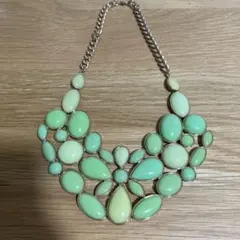 ヴィンテージ　ライムグリーン　ネックレス　アクセサリー