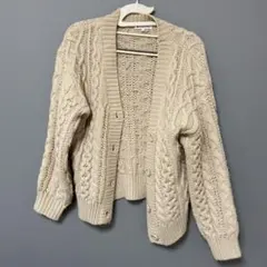 GLOBAL WORK ケーブルニットカーディガン M