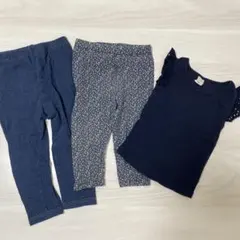 ギャップベビー　女の子　gap トップス　ネイビー　花柄　レギンス　90センチ