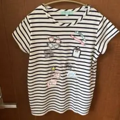 Lindsay ストライプ柄 Tシャツ Lサイズ