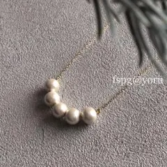 オフホワイト キスカ コットンパール ネックレス ゴールド 結婚式 シンプル
