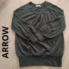 ARROW　ダークグリーン 長袖ニット