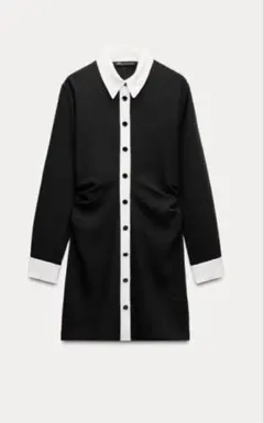 ZARA シャツ　ワンピース ブラック L