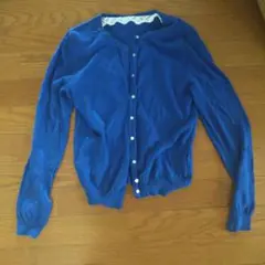 青色　カーディガン