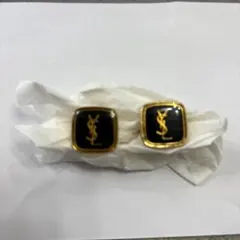 コ*ん様 イヴ・サンローラン　スクエア型 カフス 黒/金