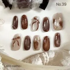 オーダーネイルチップNo.39 バレンタインネイル フラッシュマグネットネイル