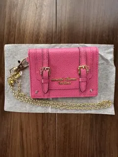 Samantha Thavasaピンク レザー パスケース チェーン付き