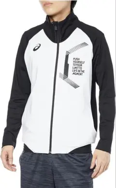 ASICS ウォームアップジャケット ホワイト/ブラック