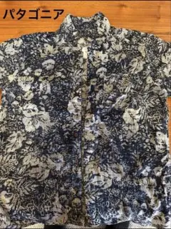 patagonia 花柄 半袖シャツ ネイビー系　サイズ:M