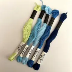 COSMO 刺繍糸 寒色系5本セット