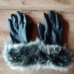 Sermoneta gloves レザー ファー付き グレー ロンググローブ - メルカリ