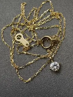 美品】K18 一粒ダイヤモンドネックレス 0.41ct 刻印あり ✨ - メルカリ