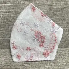 チュール☆ピンク☆薔薇✿刺繍レース2枚set☆ハンドメイドマスク