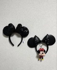 【ストラップ付き】ディズニー　カチューシャ　ミニー