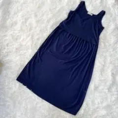 【a3407】Milktea 授乳服 入院服 ノースリーブワンピース 紺