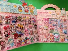 ラブブ　LABUBU大判 3D 立体 ぷくぷくシール　2枚組