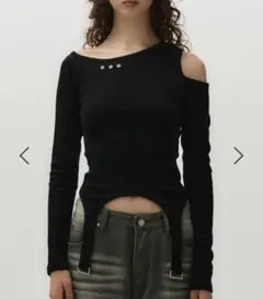 韓国 Midnight Move ロングスリーブ リブT