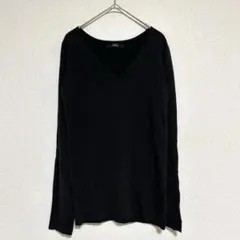 アズールバイマウジー ニット セーター 薄手 無地 ブラック S