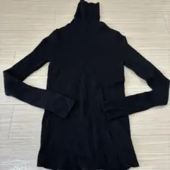 ユニクロ　タートルネックリブニット　ブラック　M