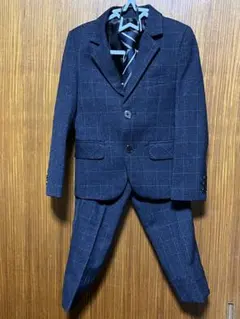ネイビー チェック柄 フォーマルスーツ 110㎝