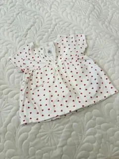 【着画あり】プチバトーハート柄ワンピース