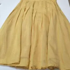 NEWYORKER イエロー プリーツ フレアスカート