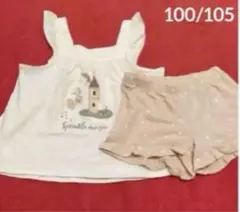 ☆新品☆H&M 肩フリル♡ノースリーブ&ショートパンツ♡セットアップ♡100