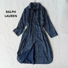 ラルフローレン ロングシャツワンピース 星 ロゴ刺繍 希少 ネイビー 未使用級