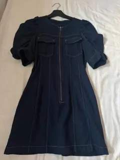 SLY BICOLOR STITCH ショートワンピース NAVY