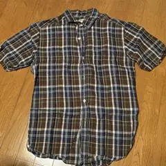チェック柄 半袖シャツ　グローバルワーク　L