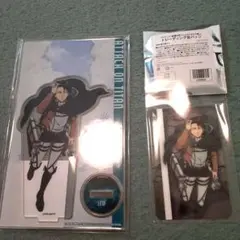 進撃の巨人 リヴァイ ルームキー風カード　アクリルスタンド　未開封缶バッジ