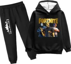 FORTNITE フーディーとパンツセット 黒　140