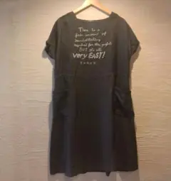 fig London フィグロンドン　麻綿　英字刺繍　ワンピース　Fサイズ　黒のサムネイル