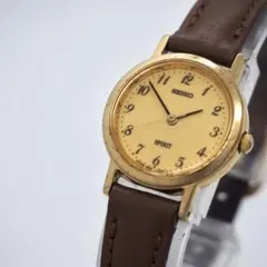 24 稼働 SEIKO 4N21-0640 レディース 時計 ブラウン ゴールド