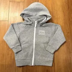 ヘリーハンセン ロゴフルジップスウェットフーディーグレー 110