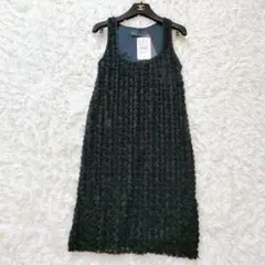 新品 ザラ 薔薇モチーフワンピース Mサイズ ブラック 立体 バラ 総柄