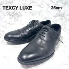美品✨ TEXCY LUXE 牛革 ビジネスシューズ ストレートチップ 25 黒のサムネイル