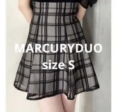 マーキュリーデュオ シアーチェックバックレースアップミニスカパン S シアー