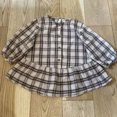 チェック柄　フリルチュニック 120cm