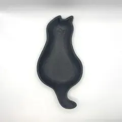 on the table よしざわ窯 後ろ姿の猫小皿 黒 クロのサムネイル