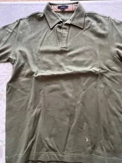 値下げ！オリーブグリーン BURBERRY ポロシャツ Mサイズ