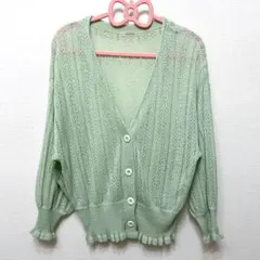 透かし編みカーディガン ワンアフターアナザー ナイスクラップ レディース