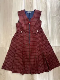 値下げ！FAMILIAR 赤チェック ジャンバースカート