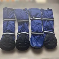 大型犬　防水ドッグシューズ　4足　ブルー