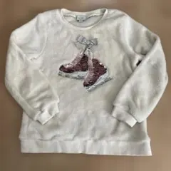 120cm エニィファム　ボアトレーナー　アイススケート　スパンコール　美品☆