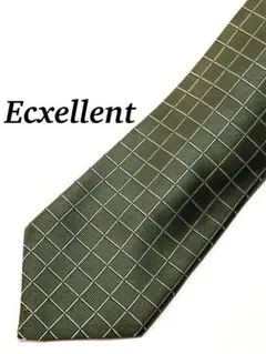 まとめ購入で大幅割引 美品 グリーン チェック柄 ネクタイ ポリエステル
