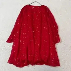 Christian Dior キッズ シルク ワンピース 星柄 総柄 レッド 赤のサムネイル